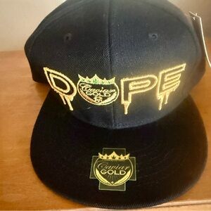 Caviar Gold Black and Gold Embroidered Snap-Back Cap
